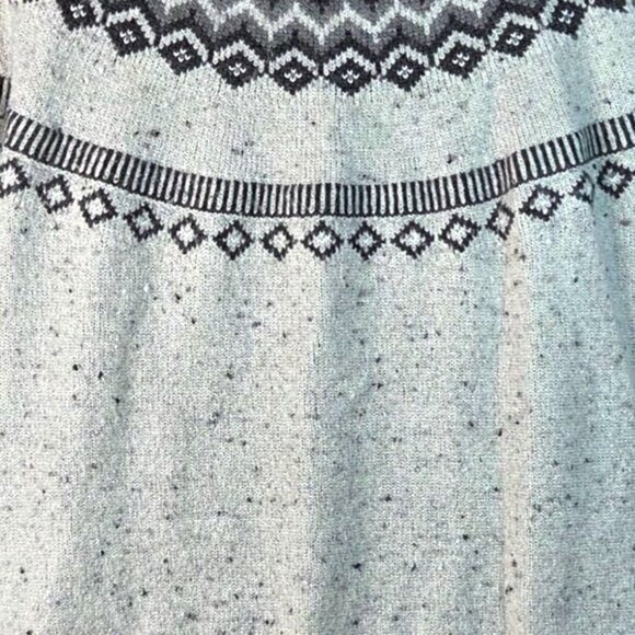Weatherproof Vintage Gray Fair Isle Knit Sweater Med Crewneck Warm Womens - Picture 4 of 6